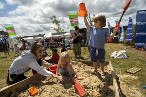 Children playing in the Tolpuddle kids area